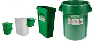 Green Bins with Stickers